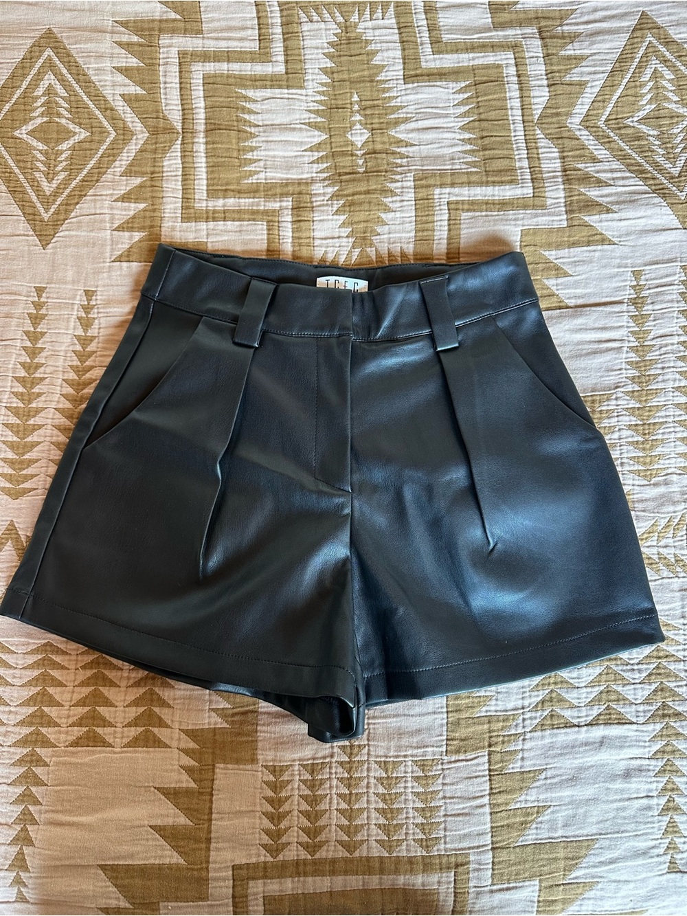 Women’s Black Faux Leather Shorts